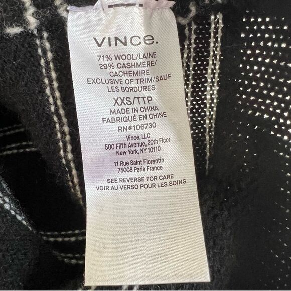 Vince Railroad Stripe Wool Cashmere Long Sleeve Sweater XXS - Picture 8 of 10